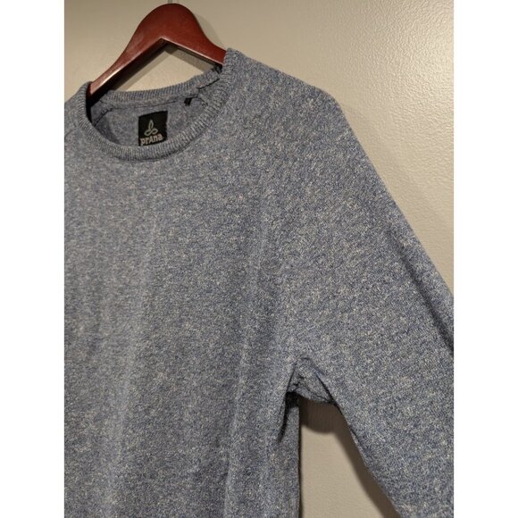 Prana Men's Marled Blue Long Sleeved Lightweight Sweater Crew Neck Size L - Picture 12 of 16